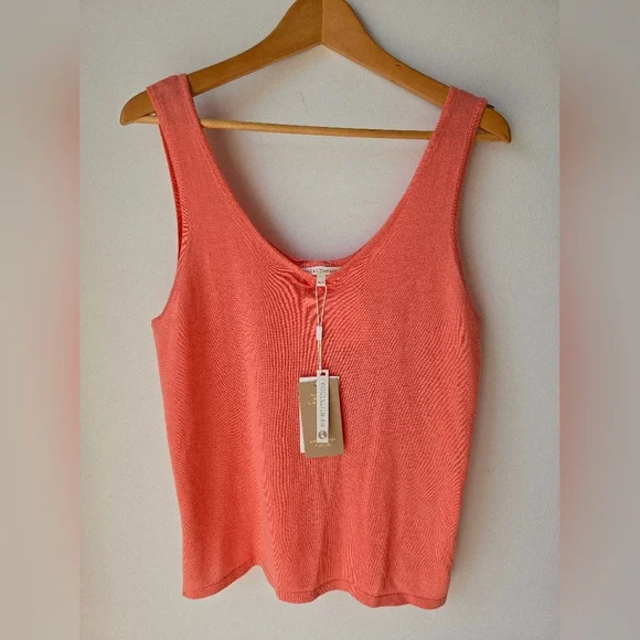 DKR&Company Coral Sleeveless Knit Top Lyocell Linen Size M L - Picture 7 of 7